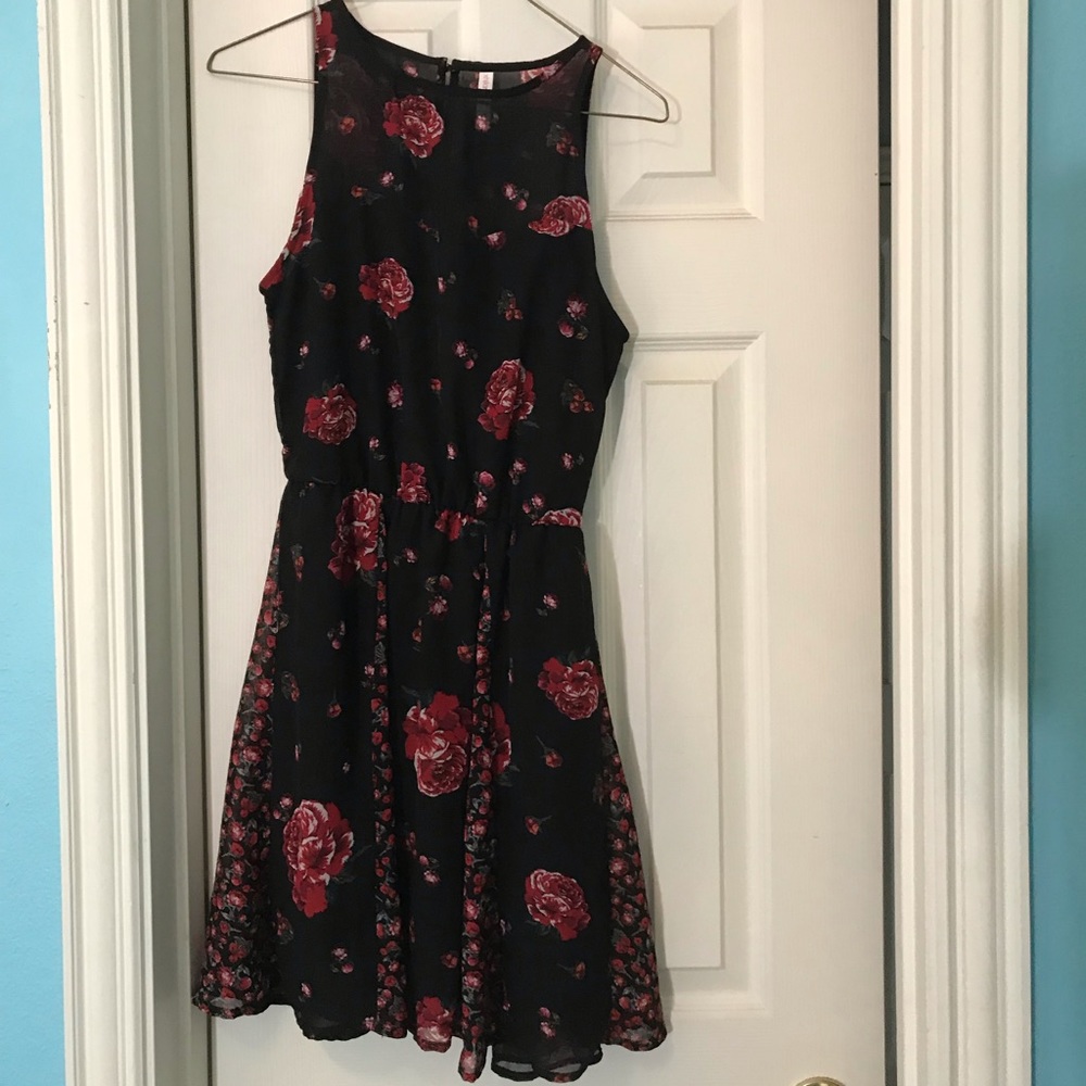 Semi formal black Rose Dress